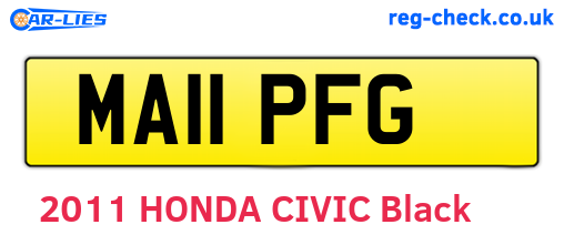 MA11PFG are the vehicle registration plates.