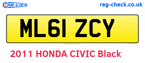 ML61ZCY are the vehicle registration plates.