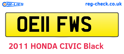 OE11FWS are the vehicle registration plates.