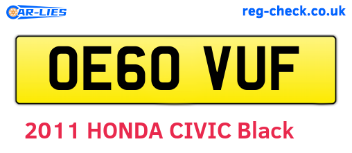 OE60VUF are the vehicle registration plates.