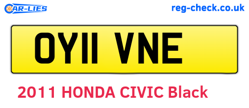 OY11VNE are the vehicle registration plates.