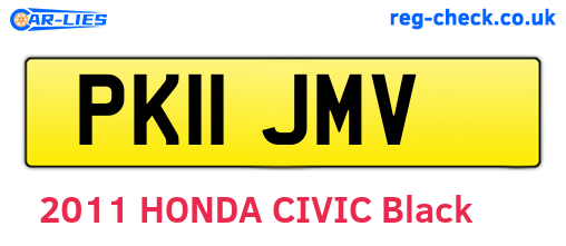 PK11JMV are the vehicle registration plates.