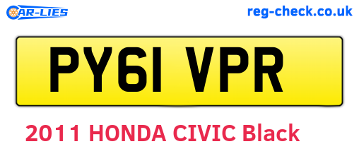 PY61VPR are the vehicle registration plates.
