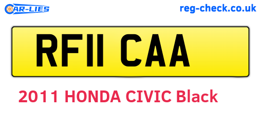 RF11CAA are the vehicle registration plates.