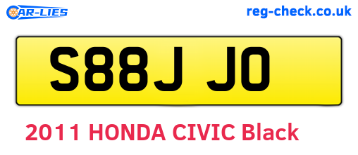 S88JJO are the vehicle registration plates.