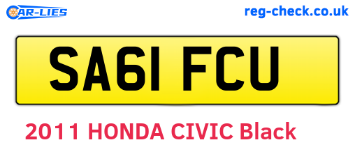 SA61FCU are the vehicle registration plates.