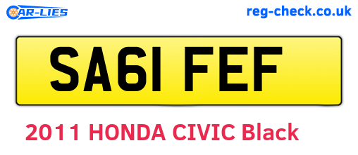 SA61FEF are the vehicle registration plates.