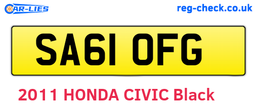SA61OFG are the vehicle registration plates.
