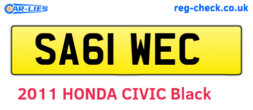 SA61WEC are the vehicle registration plates.