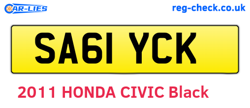 SA61YCK are the vehicle registration plates.