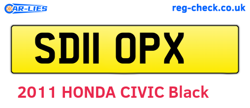 SD11OPX are the vehicle registration plates.
