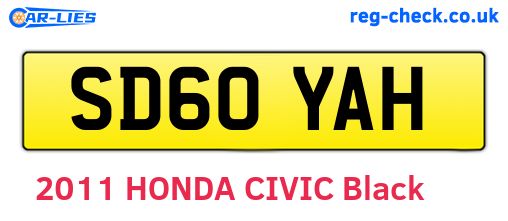 SD60YAH are the vehicle registration plates.