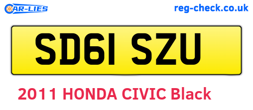 SD61SZU are the vehicle registration plates.