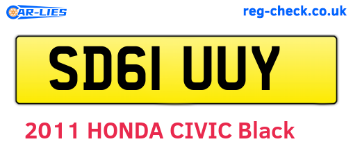 SD61UUY are the vehicle registration plates.
