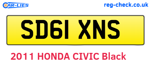 SD61XNS are the vehicle registration plates.