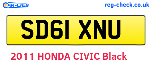 SD61XNU are the vehicle registration plates.