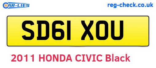 SD61XOU are the vehicle registration plates.