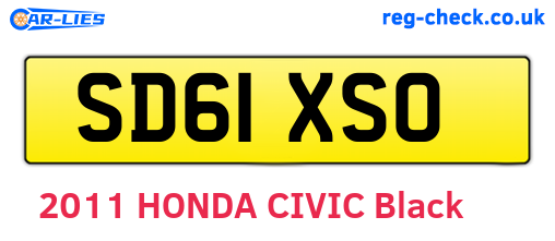 SD61XSO are the vehicle registration plates.