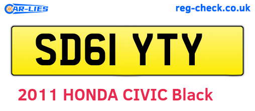 SD61YTY are the vehicle registration plates.