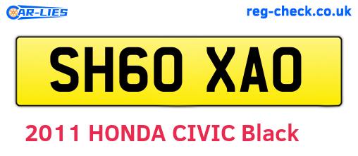 SH60XAO are the vehicle registration plates.