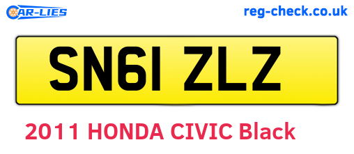 SN61ZLZ are the vehicle registration plates.
