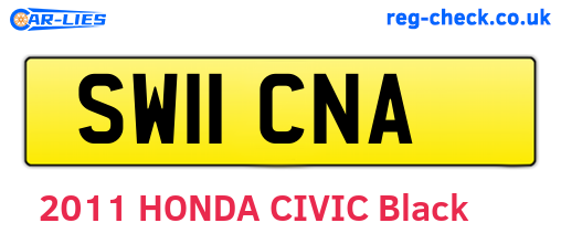 SW11CNA are the vehicle registration plates.