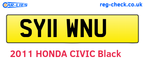 SY11WNU are the vehicle registration plates.