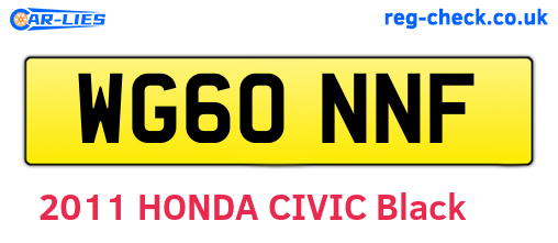 WG60NNF are the vehicle registration plates.
