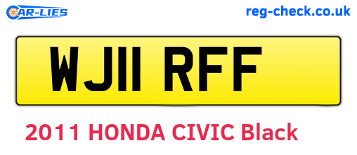 WJ11RFF are the vehicle registration plates.
