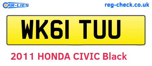 WK61TUU are the vehicle registration plates.