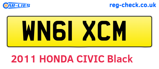 WN61XCM are the vehicle registration plates.