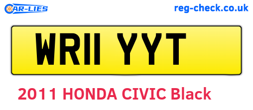 WR11YYT are the vehicle registration plates.
