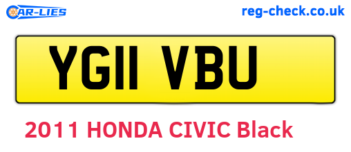 YG11VBU are the vehicle registration plates.