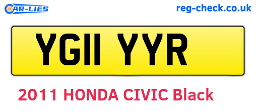 YG11YYR are the vehicle registration plates.