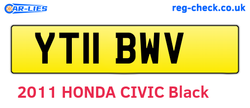 YT11BWV are the vehicle registration plates.