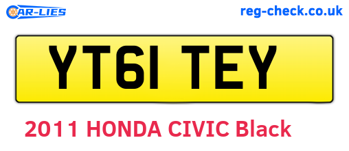 YT61TEY are the vehicle registration plates.
