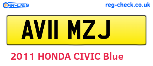 AV11MZJ are the vehicle registration plates.