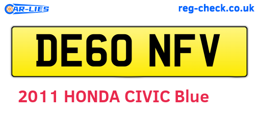 DE60NFV are the vehicle registration plates.