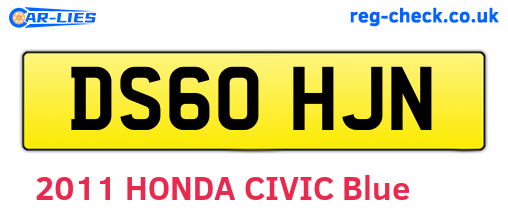 DS60HJN are the vehicle registration plates.