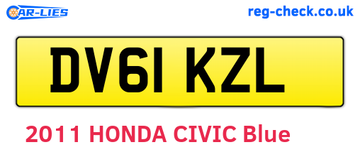 DV61KZL are the vehicle registration plates.