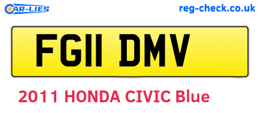 FG11DMV are the vehicle registration plates.
