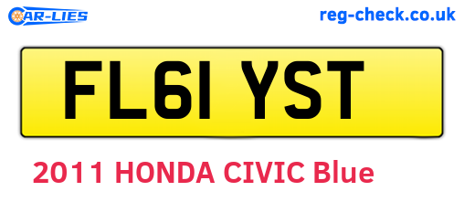 FL61YST are the vehicle registration plates.