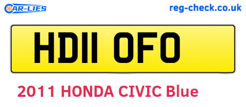 HD11OFO are the vehicle registration plates.