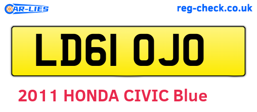 LD61OJO are the vehicle registration plates.