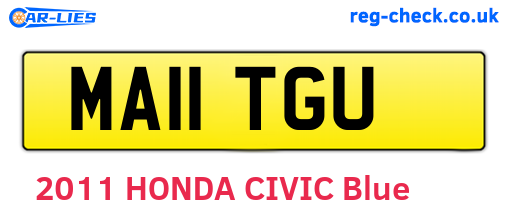 MA11TGU are the vehicle registration plates.