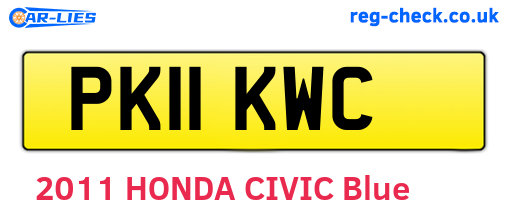 PK11KWC are the vehicle registration plates.