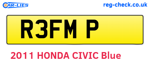 R3FMP are the vehicle registration plates.