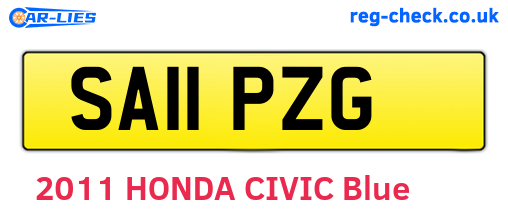 SA11PZG are the vehicle registration plates.