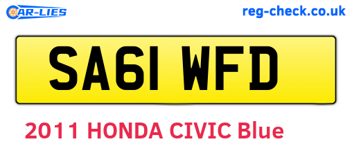 SA61WFD are the vehicle registration plates.