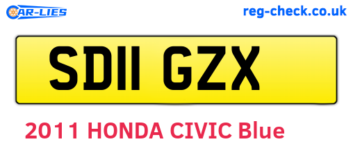 SD11GZX are the vehicle registration plates.